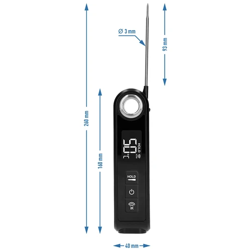 Kompaktes Infrarot-Küchenthermometer mit klappbarer Sonde - 11 ['Küchenthermometer', ' Lebensmittelthermometer', ' zum Kochen', ' zum Räuchern', ' zum Backen', ' Fleischthermometer', ' Kuchenthermometer', ' universelles Thermometer', ' bestes Küchenthermometer', ' Thermometer mit Sonde', ' Infrarot-Thermometer', ' Küchenthermometer', ' Geschenkidee']