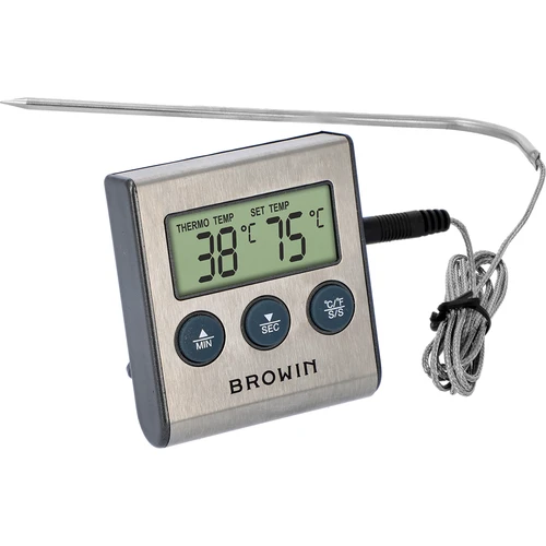 Lebensmittelthermometer mit Sonde (0°C bis 250°C)  - 1 ['Thermometer mit Sonde', ' elektronisches Thermometer', ' Küchenthermometer', ' Lebensmittel-Thermometer', ' Thermometer fürs Braten', ' Thermometer fürs Kochen', ' für Fleisch', ' für Kuchen']