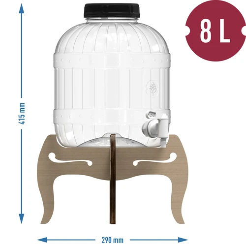 Mehrzweck-Behälter, 8 L mit Hahn und doppelseitigem Holzständer - 12 ['Dieses nichtsplitternde Glas 5 L/8 L mit praktischem Hahn auf einem Ständer ist eine hervorragende Lösung für das Lagern und Servieren von Wasser', ' Limonade oder Punsch. Genießen Sie den Komfort', ' die Langlebigkeit und die Sicherheit dieses funktionellen Gefäßes.']