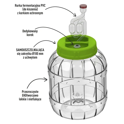 Mehrzweck-Behälter für Milchsäuregärung 3 L - 2 ['Saure Gurken', ' saurer Blumenkohl', ' saure Rote Beete', ' milchsaurer Saft aus Roter Beete', ' Glas aus Kunststoff', ' Glas aus Plastik', ' hausgemachte milchsaure Produkte', ' Glas 3 L']