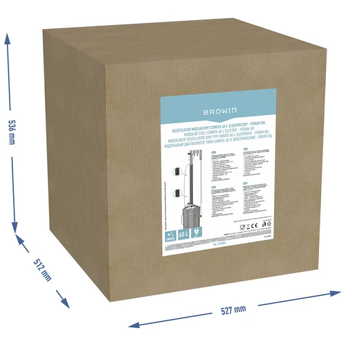 Modularer Destillator Convex elektrisch 60 L - Perun XXL - 17 ['Browin-Destillator', ' modulare Destillatoren', ' Destillator mit Absatzbehälter', ' modularer Destillator', ' Absatzbehälter für Destillator', ' reines Destillat', ' Destillier-Set', ' gewölbter Deckel', ' Deckel vom Typ Convex', ' Destillationsbehälter mit Deckel', ' ausbaubares Destillier-Set', ' Destillation auf verschiedenen Wärmequellen', ' Destillator 60 L', ' Kalte Finger']