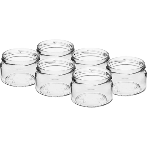 Niedriges Glas 200 ml - mit schwarzem Schraubverschluss fi 82/6, 6 St. - 4 ['niedriges Glas', ' Glas aus Glas', ' Glas 200 ml', ' Twist-Off-Schraubverschluss', ' Marmeladeglas', ' Behälter zur Aufbewahrung', ' hausgemachte Einmachprodukte', ' Glas für Heringe', ' Glas für Salate', ' Glas für Desserts']