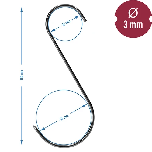 Räucherhaken S - 150 mm, fi 3 mm, 5 St. - 6 ['Räucherhaken', ' Haken zum Räuchern von Fleisch', ' Haken zum Räuchern von Wurst', ' Haken für Fleischprodukte', ' rostfreie Haken', ' Räucherhaken S', ' Hakenset', ' Haken für den Räucherofen', ' Haken zum Trocknen von Wurst', ' Haken für Käse', ' klassische Haken', ' Haken mit kegelförmiger Spitze']