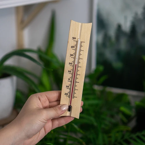 Raumthermometer mit Muster (-20°C bis +50°C) 18cm - 3 ['Innenthermometer', ' Raumthermometer', ' Heimthermometer', ' Thermometer', ' Raumthermometer aus Holz', ' Thermometer mit lesbarer Skala', ' Thermometer mit verstärkter Kapillare']