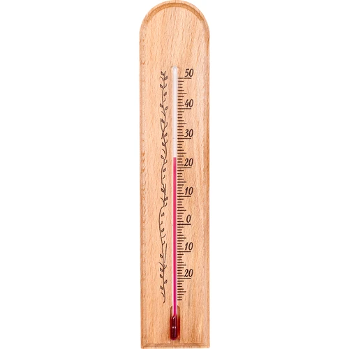 Raumthermometer mit Muster (-20°C bis +50°C) 20cm  - 1 ['Innenthermometer', ' Raumthermometer', ' Heimthermometer', ' Thermometer', ' Raumthermometer aus Holz', ' Thermometer mit lesbarer Skala', ' Thermometer mit verstärkter Kapillare']