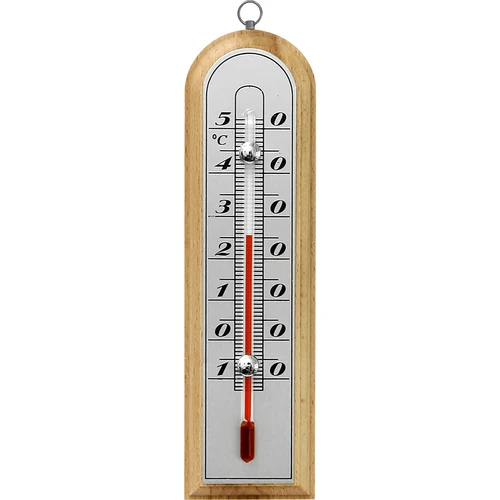 Raumthermometer mit silberfarbener Skala (-10°C bis +50°C) 16,5cm mix  - 1 ['Innenthermometer', ' Raumthermometer', ' Heimthermometer', ' Thermometer', ' Raumthermometer aus Holz', ' Thermometer mit lesbarer Skala', ' Thermometer silberne Skala', ' Thermometer zum Aufhängen traditionelles Thermometer']