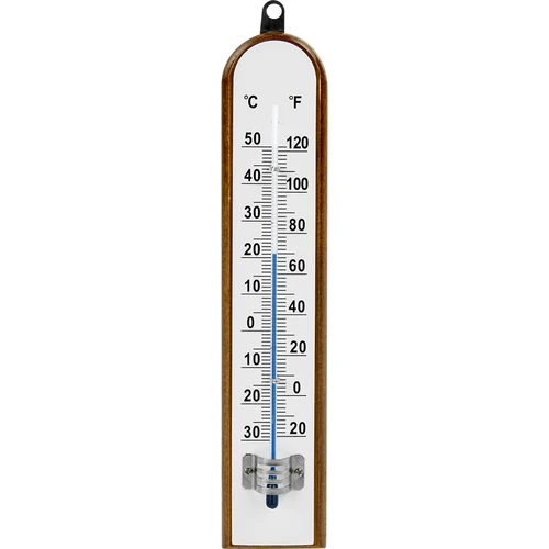 Raumthermometer mit weißer Skala (-30°C bis +50°C) 20cm  - 1 ['Innenthermometer', ' Raumthermometer', ' Heimthermometer', ' Thermometer', ' Raumthermometer aus Holz', ' Thermometer mit lesbarer Skala', ' Thermometer mit doppelter Skala']