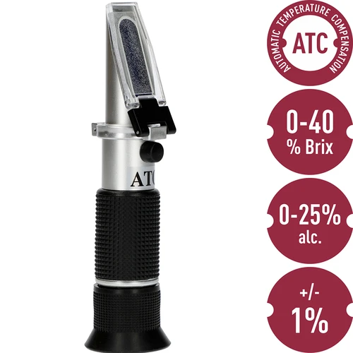 Refraktometrer - 7 ['zur Messung des Zuckergehalts', ' zur Messung des potenziellen Alkoholgehalts', ' für Wein', ' für Bierwürze', ' Refraktometer', ' Wein- und Bierherstellung', ' Messgeräte für Wein und Bier', ' einfache Messung von Zuckerkonzentration', ' Zucker in Most', ' Zucker in Würze', ' potenzieller Alkoholgehalt', ' Wein- und Bierherstellung zuhause']