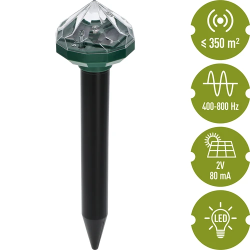 Solar-Maulwurfschreck mit LED-Lampe - 7 ['Abschrecker', ' Maulwurfschreck', ' Ultraschall-Abschrecker', ' Ultraschall-Solar-Abschrecker', ' Abschrecker mit LED-Lampe']