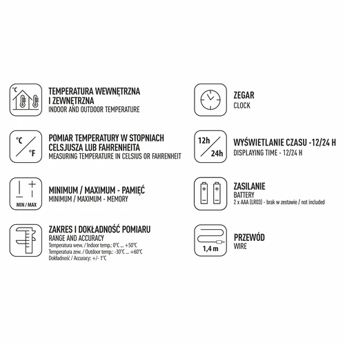 Thermometer – Elektronisches, Sensor, weiß - 4 ['Temperatur', ' Umgebungstemperatur', ' Temperaturkontrolle', ' Innenthermometer', ' Außenthermometer', ' Thermometer für Außen']