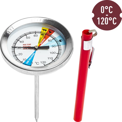 Thermometer für 0,8 kg Schinkenkochtopf (0°C bis +120°C) 9,0cm - 2 ['Thermometer für Fleisch', ' für den Schinkenkocher', ' Schinkenkocher', ' Thermometer für das Brühen von Wurstwaren', ' Schinkenkocher 1', '5 kg und 3 kg', ' bunte Anzeige', ' Gerichte aus dem Schinkenkocher', ' Gerichte aus dem Schinkenkocher 0', '8 kg']