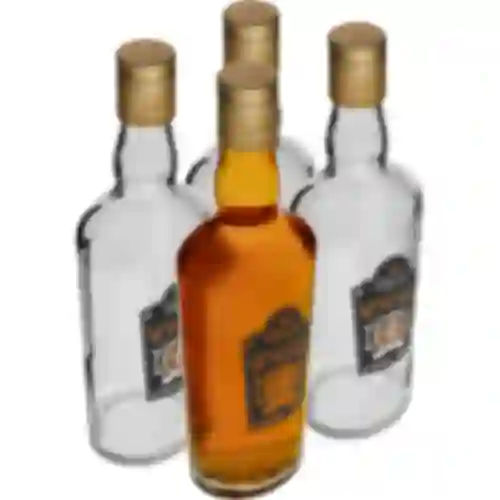 Flasche 0,5 L, mit Schraubverschluss, Aufdruck "Whisky" - 4 St.