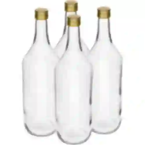 Flasche 1 L mit Schraubverschluss - 4 St.