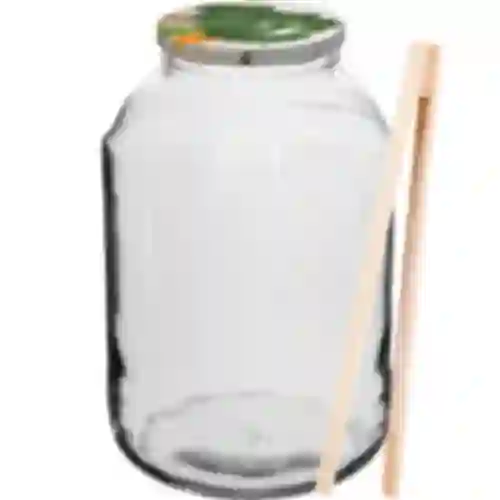 Glass jar 4l + Farbkappe + Gabel oder Zange