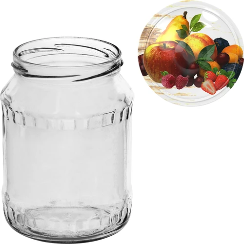 TO-Glas, 720 ml mit buntem Schraubverschluss Ø 82/6 - 6 St. - 9 ['Gläserset', ' Marmeladegläser', ' Einmachgläser', ' Gläser für Einmachprodukte', ' Gläser mit Schraubverschlüssen', ' Gläser Ø 82', ' Gläser mit bunten Schraubverschlüssen', ' Gläser für Fleisch', ' Wurst aus dem Glas', ' Gläser für die Pasteurisierung', ' Fleisch im Glas']