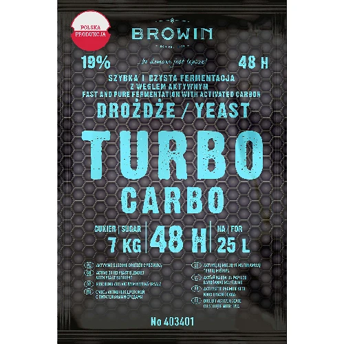 Turbo-Hefe Carbo 48h 160g  - 1 ['reine Gärung', ' Hefe mit Aktivkohle', ' Turbohefe mit Aktivkohle', ' schönes Aroma der Destillation']