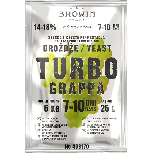 Turbo-Hefe GRAPPA, 120 g - 2 ['Hefe für Alkohol', ' Hefe für Spiritus', ' Hefe für Mondschein', ' Hefe für Samogon', ' Mondschein', ' Samogon', ' Mondschein']