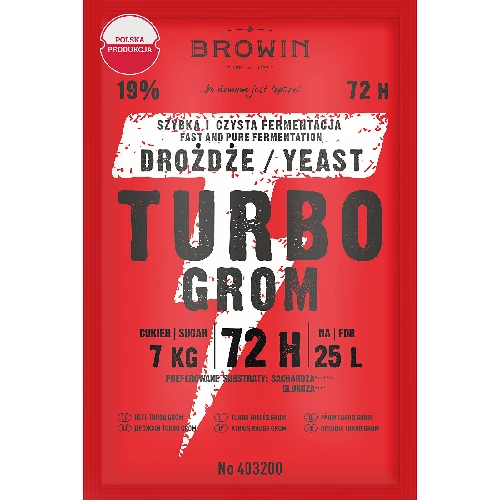 Turbo-Hefe Grom 72h, 120 g  - 1 ['Hefe für Alkohol', ' Hefe für Spiritus', ' Hefe für Mondschein', ' Hefe für Samogon', ' Mondschein', ' Samogon', ' Mondschein']