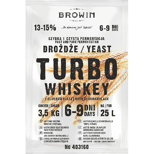 Turbo-Hefe WHISKEY, 23 g - 2 ['Hefe für Alkohol', ' Hefe für Spiritus', ' Hefe für Mondschein', ' Hefe für Samogon', ' Mondschein', ' Samogon', ' Mondschein']