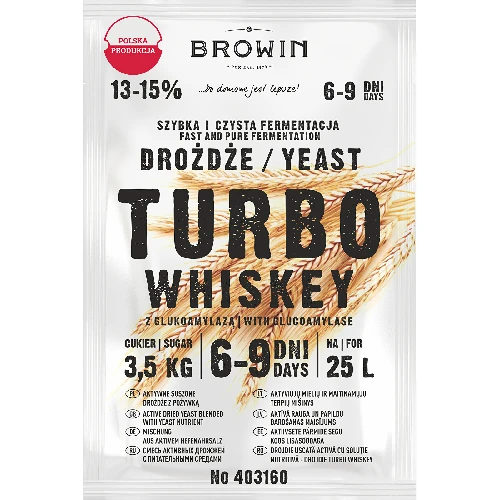 Turbo-Hefe WHISKEY, 23 g  - 1 ['Hefe für Alkohol', ' Hefe für Spiritus', ' Hefe für Mondschein', ' Hefe für Samogon', ' Mondschein', ' Samogon', ' Mondschein']