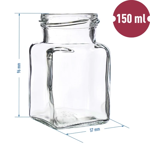 Twist Off Dose "Cztery kąty" 150 ml fi 53 mit Schraubverschluss, 6 Stk. - 6 ['Gläser', ' kleine Gläser', ' kleines Glas', ' Glas mit Schraubverschluss', ' Gläser für Einmachprodukte', ' Einmachglas', ' Einmachgläser', ' Gläser für Gewürze', ' Glas für Marmelade', ' Glas für Konfitüre', ' Glas für Honig', ' kleines Glas für Honig']