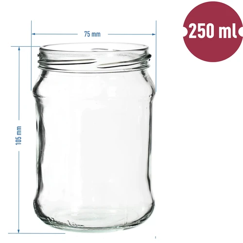 Twist-off-Glas 250 ml mit farbigem Deckel fi66 - 6 Stück. - 6 ['Gläser mit Schraubverschluss', ' Twist-off-Gläser', ' Marmeladengläser', ' Konfitürengläser', ' Konservengläser', ' Salatgläser', ' dekorative Schraubverschlüsse']