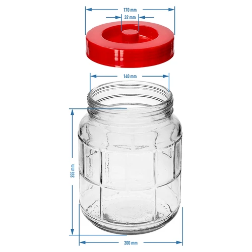 Universalglas - 5 l - 6 ['Glas für Einmachprodukte', ' Gläser für Einmachprodukte', ' gewöhnliches Glas', ' gewöhnliche Gläser', ' preisgünstige Gläser', ' großes Gurkenglas', ' großes Krautglas']