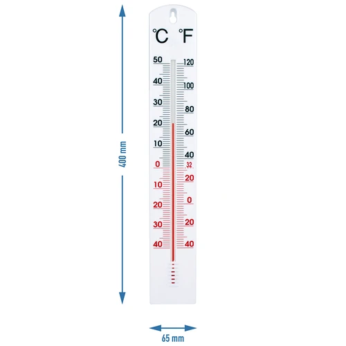 Universalthermometer Weiß (-40°C bis +50°C) 40cm - 2 ['Thermometer', ' Universalthermometer', ' Kunststoffthermometer', ' Thermometer mit lesbarer Skala', ' Thermometer mit doppelter Skala', ' Thermometer für Räume mit hoher Luftfeuchtigkeit']