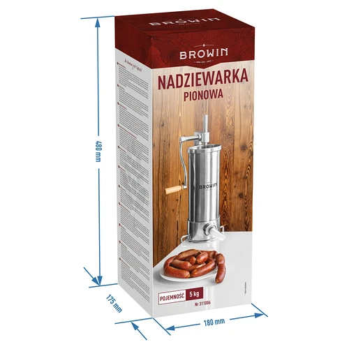 Vertikaler Wurstfüller 5 kg - 11 ['wurstfüller edelstahl', ' wurstfüller 5 l', ' wurstmaschine edelstahl', ' sausage stuffer', ' wurstfüller', ' wurstmaschine wurstfüller', ' wurstfüllmaschine manuell', ' stuffer maschine', ' stufferkugel', ' vertikales Stuffer']