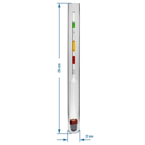 Vinometer (Saccharimeter) im Plastikreagenzglas - 3 ['Vinometer', ' Saccharimeter', ' Instrument zur Messung der Zuckerkonzentration', ' Messung in Grad Balling', ' für Wein', ' für Bier', ' Aräometer']