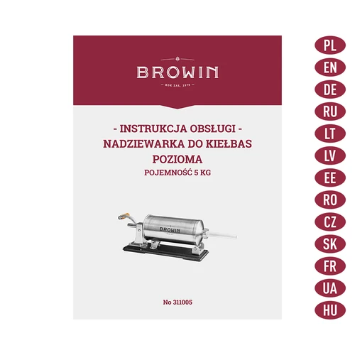 Waagerechter Wurstfüller 5 kg - 9 ['zum Füllen von Würsten', ' für Hausmacherwurst', ' Schorle', ' gastronomische Füllmaschine', ' Metzgereiausrüstung', ' große Füllmaschine']