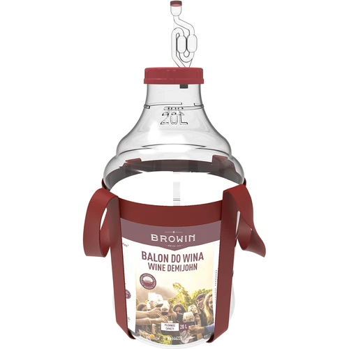 Weinballon, unzerbrechlicher Ballon mit Tragegurten - 20 L - 3 ['Weinballon', ' Bruchsicherer Ballon', ' 20 l Ballon', ' Bierbehälter', ' Bierballon', ' Fermenter', ' Gärfähig', ' Weithalsballon', ' Ballonhalter']