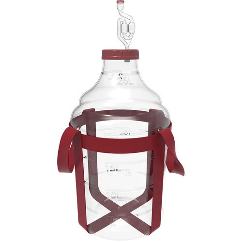 Weinballon, unzerbrechlicher Ballon mit Tragegurten - 25 L  - 1 ['Weinballon', ' Bruchsicherer Ballon', ' 25 l Ballon', ' Bierbehälter', ' Bierballon', ' Fermenter', ' Gärfähig', ' Weithalsballon', ' Ballonhalter']