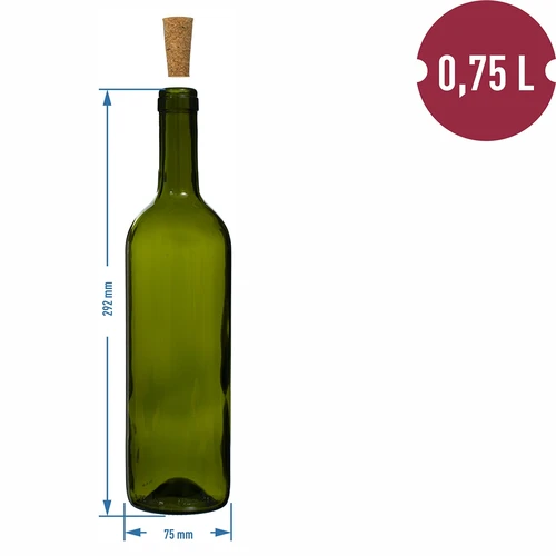 Weinflasche 0,75L Olivgrün  Multipack mit je 8 St. - 6 ['flaschen', ' flasche', ' glasflasche', ' weinflaschen', ' weinflasche', ' weinflasche leer', ' weinflasche glas', ' glasaufsatz für weinflasche', ' glas weinflasche', ' weinflasche korken', ' leere flaschen', ' leer flaschen', ' grüne flaschen', ' flasche grün']