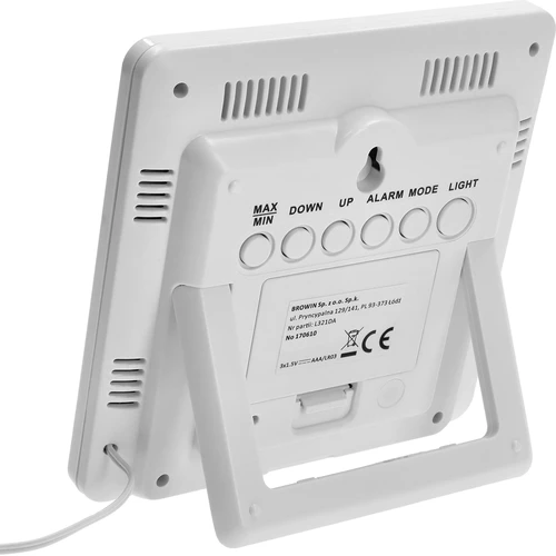 Wetterstation – Elektronisches, Beleuchtet, Sonde, weiß - 3 ['Wetterstation mit Sonde', ' Thermometer-Hygrometer', ' Multifunktions-Wetterstation', ' zur Temperaturmessung', ' mit Uhr', ' beleuchtetes Display', ' Mini-Max-Speicher', ' Luftfeuchtigkeitsmessung', ' Browin']