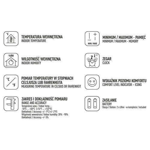 Wetterstation – Elektronisches, Kabellose, weiß - 6 ['Wetterstation', ' Haus-Wetterstation', ' Temperatur', ' Umgebungstemperatur', ' Temperaturüberwachung', ' Elektrothermometer', ' Innenthermometer', ' Feuchtigkeitsmesser', ' Thermometer mit Hygrometer', ' Thermometer mit Feuchtigkeitsmesser', ' Luftfeuchtigkeitsmesser']