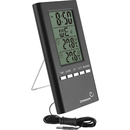 Wetterstation – Elektronisches, Sonde, schwarz  - 1 ['Uhrenthermometer', ' Innenthermometer', ' Raumthermometer', ' Außenthermometer', ' Hängethermometer', ' Standthermometer']