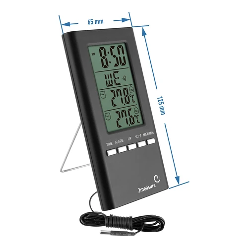 Wetterstation – Elektronisches, Sonde, schwarz - 3 ['Uhrenthermometer', ' Innenthermometer', ' Raumthermometer', ' Außenthermometer', ' Hängethermometer', ' Standthermometer']