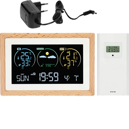 Wetterstation (RCC, DCF) - elektronisch, drahtlos, beleuchtet, Sensor, weiß  - 1 ['drahtlose Wetterstation', ' Außen- und Innentemperaturmessung', ' Luftfeuchtigkeitsmessung', ' Wetterstation mit Kalender', ' Wetterstation mit Wecker', ' präzise Wetterstation', ' Wetterstation', ' elektronische Wetterstation', ' universelle Wetterstation', ' ideales Wettermessgerät']