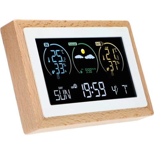 Wetterstation (RCC, DCF) - elektronisch, drahtlos, beleuchtet, Sensor, weiß - 3 ['drahtlose Wetterstation', ' Außen- und Innentemperaturmessung', ' Luftfeuchtigkeitsmessung', ' Wetterstation mit Kalender', ' Wetterstation mit Wecker', ' präzise Wetterstation', ' Wetterstation', ' elektronische Wetterstation', ' universelle Wetterstation', ' ideales Wettermessgerät']