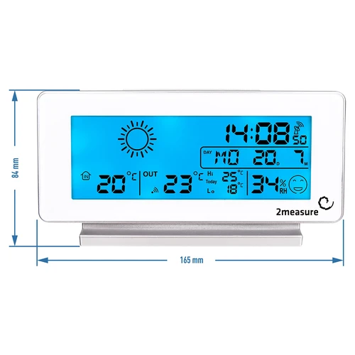 Wetterstation RCC, DCF – Elektronisches, Kabellose, Beleuchtet, Sensor, weiß - 9 ['Wetterstation', ' Haus-Wetterstation', ' Temperatur', ' Umgebungstemperatur', ' Temperaturüberwachung', ' Elektrothermometer', ' Thermometer mit Sensor', ' Innenthermometer', ' Außenthermometer', ' Thermometer für Außen', ' Wetterstation']