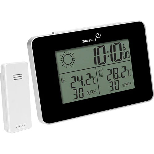 Wetterstation RCC – Elektronisches, Kabellose, Beleuchtet, Sensor, schwarz  - 1 ['Wetterstation', ' Haus-Wetterstation', ' Temperatur', ' Umgebungstemperatur', ' Temperaturüberwachung', ' Elektrothermometer', ' Thermometer mit Sensor', ' Innenthermometer', ' Außenthermometer', ' Thermometer für Außen', '']