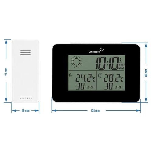 Wetterstation RCC – Elektronisches, Kabellose, Beleuchtet, Sensor, schwarz - 12 ['Wetterstation', ' Haus-Wetterstation', ' Temperatur', ' Umgebungstemperatur', ' Temperaturüberwachung', ' Elektrothermometer', ' Thermometer mit Sensor', ' Innenthermometer', ' Außenthermometer', ' Thermometer für Außen', '']