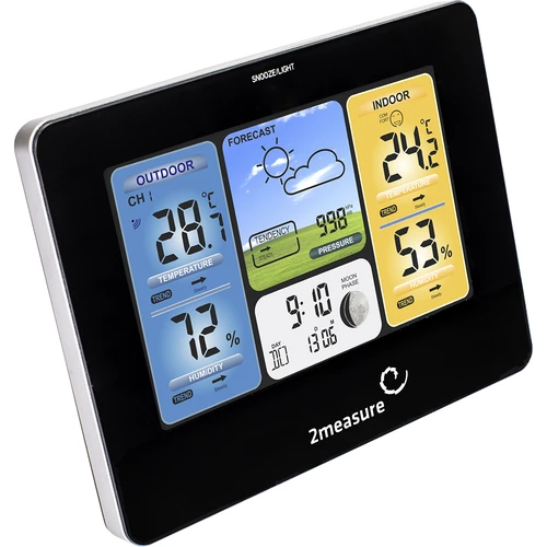 Wetterstation RCC – Elektronisches, Kabellose, Beleuchtet, Sensor, schwarz - 6 ['kabellose Wetterstation', ' Außen- und Innentemperaturmessung', ' Luftfeuchtigkeitsmessung', ' Wetterstation mit Farbdisplay', ' präzise Wetterstation', ' Geschenk', ' Black Weekend', ' Wetterstation']