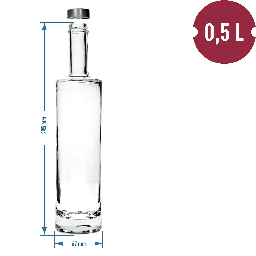 Zeitlose Flasche 500 ml - 4 ['Flasche', ' Glasflasche', ' Flasche mit Schraubverschluss', ' Flasche 500 ml', ' Weinflasche', ' Likörflasche', ' Alkoholflasche', ' durchsichtige Flasche']